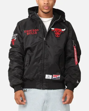 New Era Chicago Bulls Alpha Industries L-2B Hooded Bomber Jacket Black