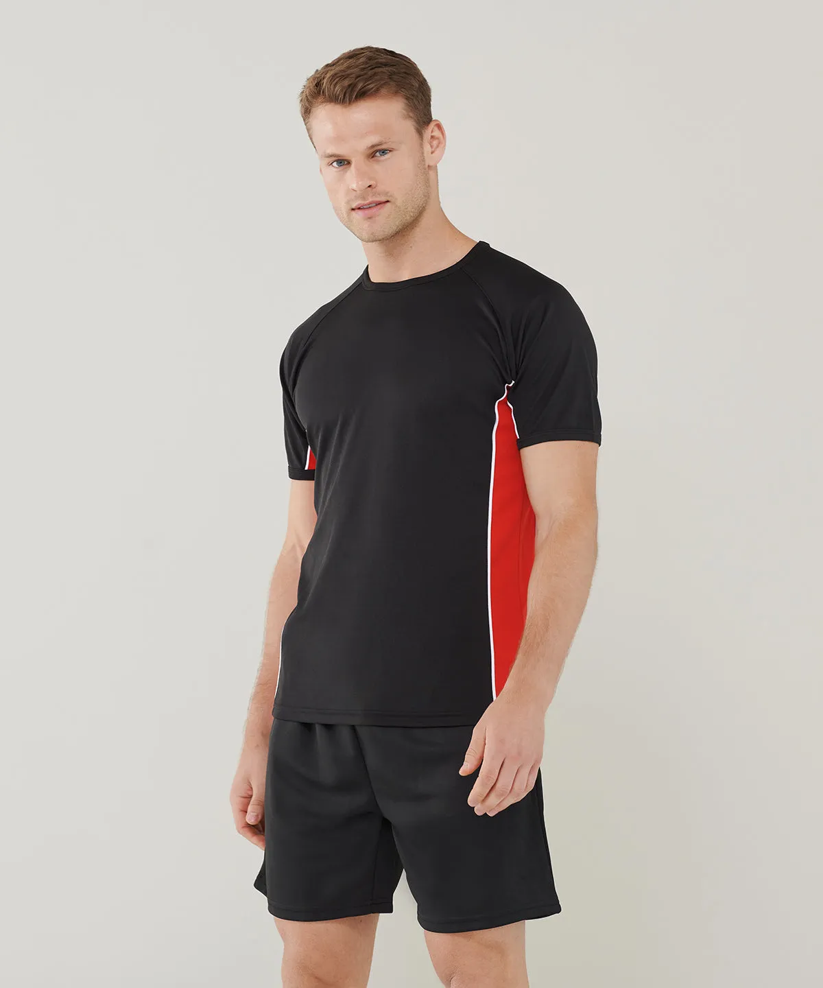 Performance panel t-shirt | Black/Red/White