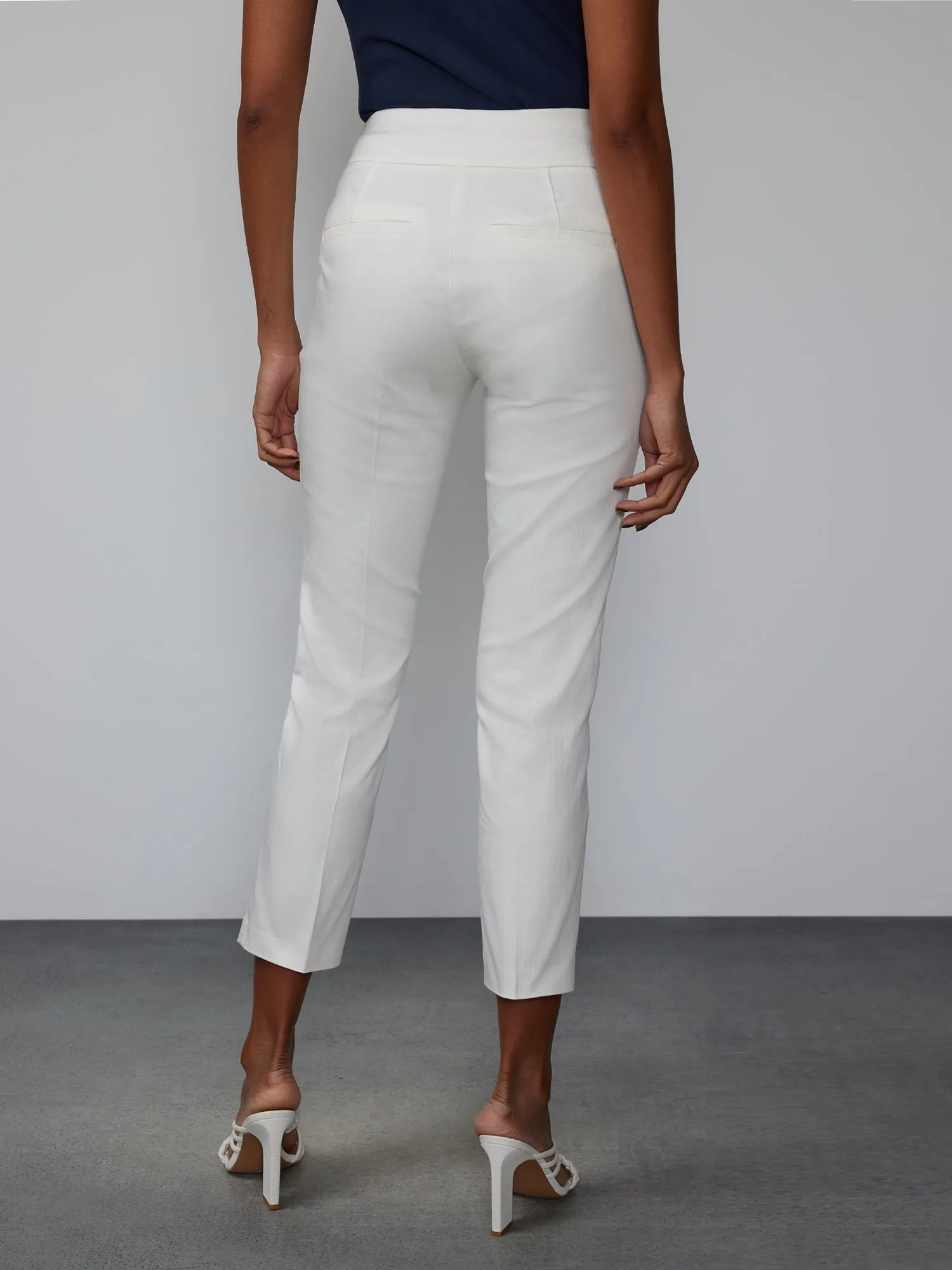 Petite High Rise Seamed Ankle Pant