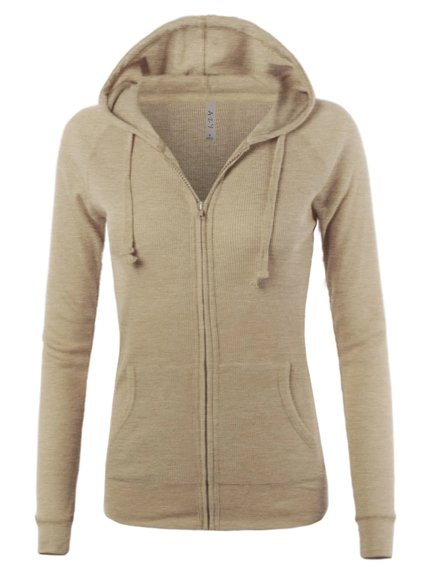 Plus Size Casual Fitted Lightweight Pocket Zip Up Hoodie