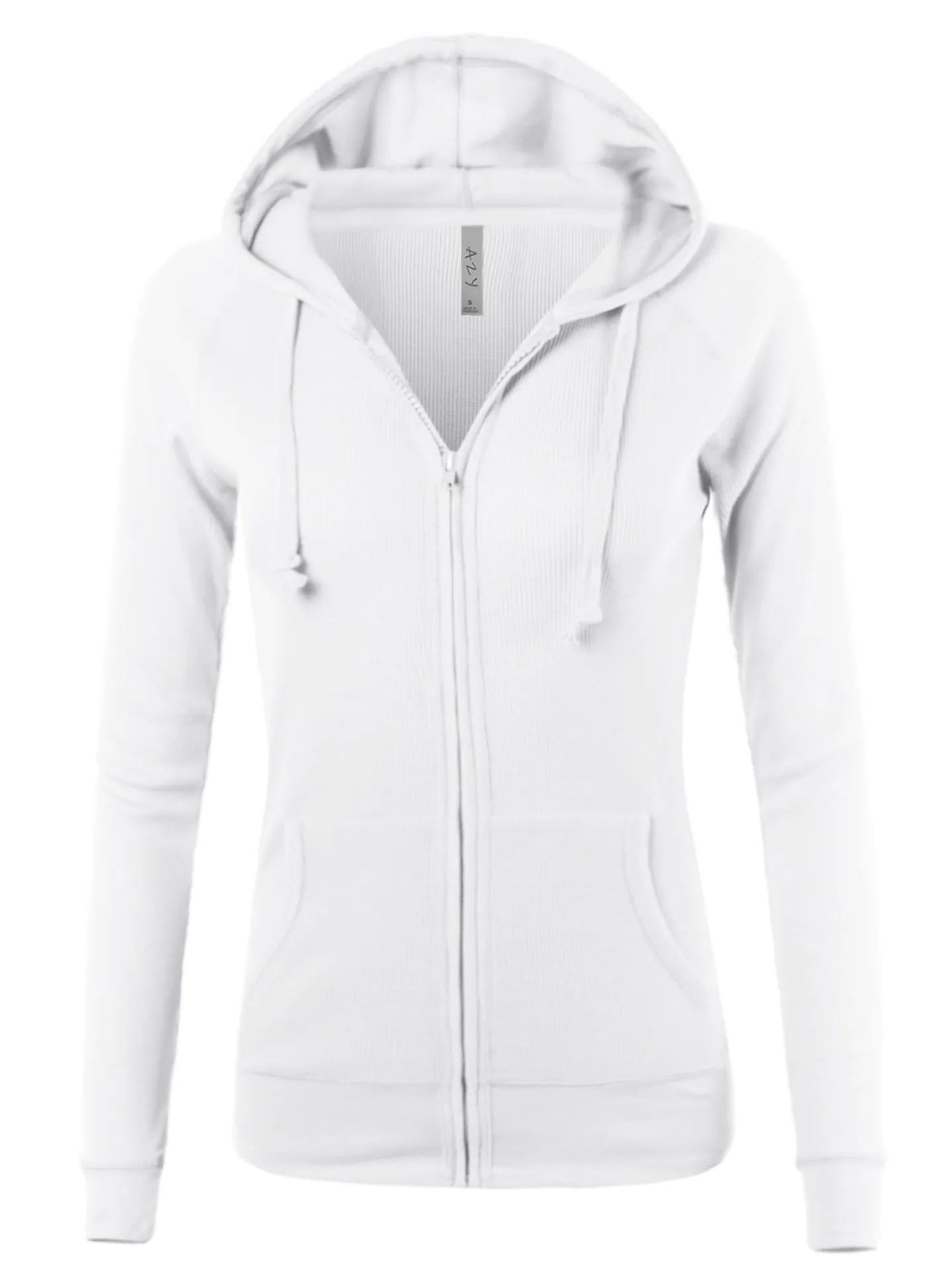 Plus Size Casual Fitted Lightweight Pocket Zip Up Hoodie