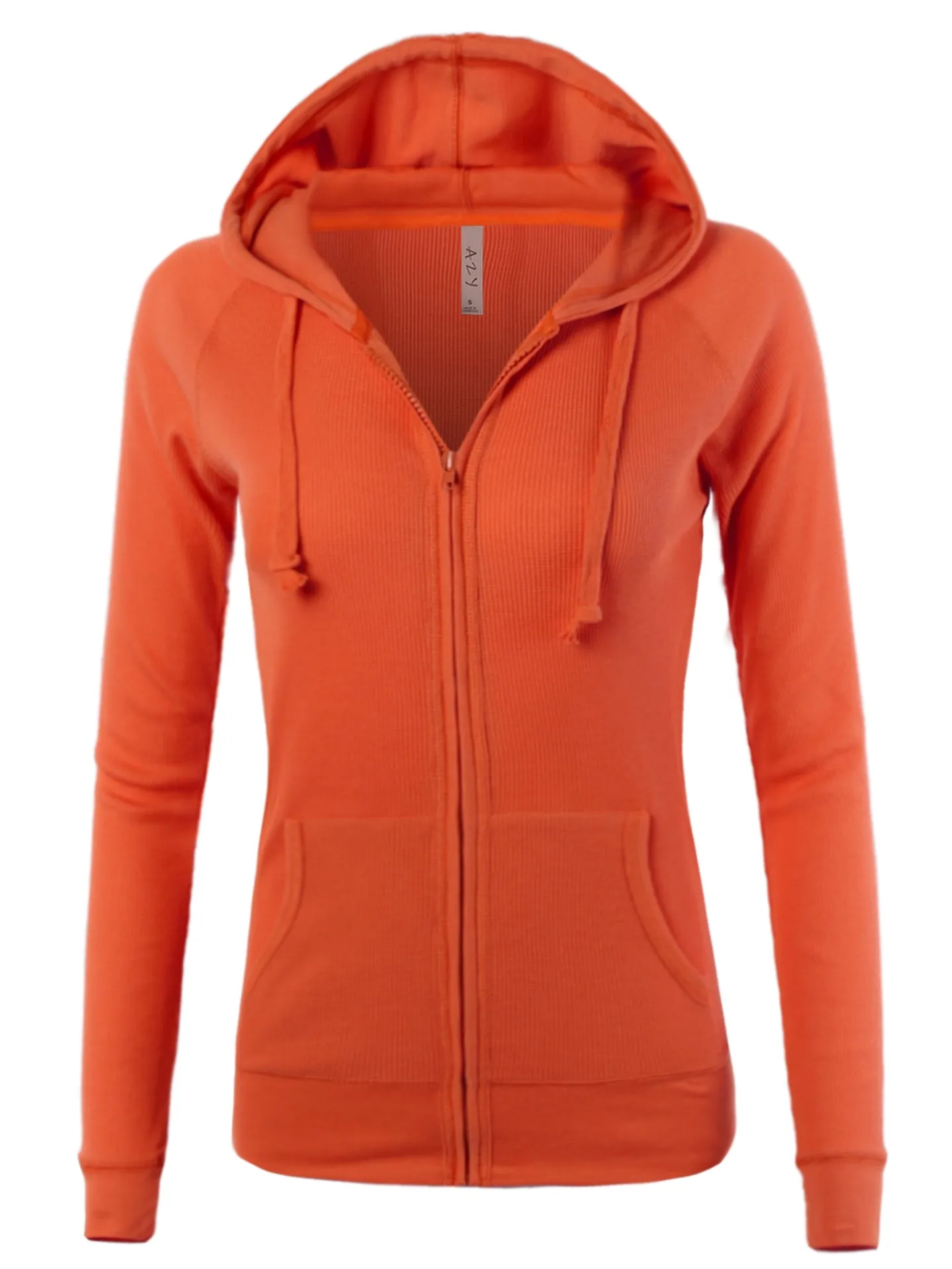 Plus Size Casual Fitted Lightweight Pocket Zip Up Hoodie