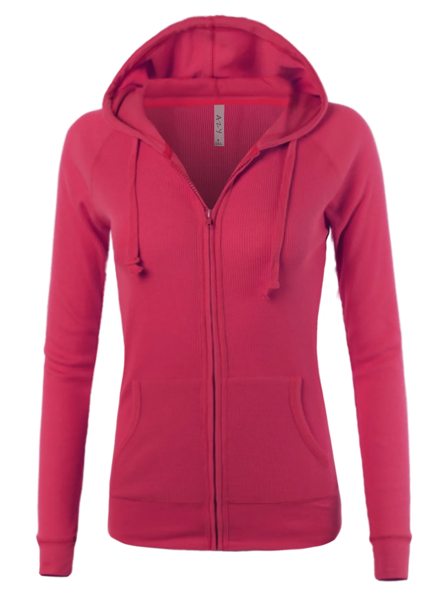 Plus Size Casual Fitted Lightweight Pocket Zip Up Hoodie