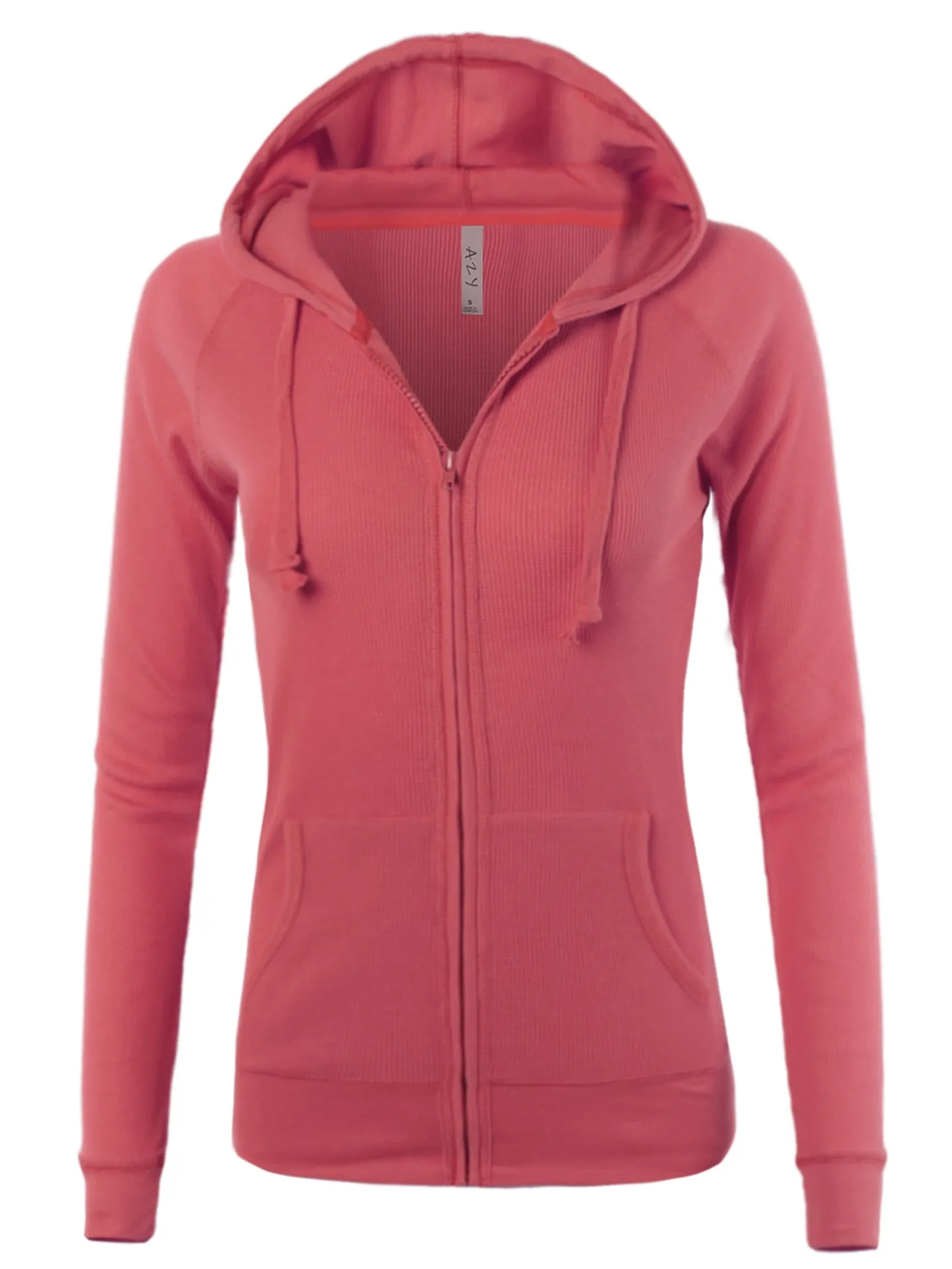 Plus Size Casual Fitted Lightweight Pocket Zip Up Hoodie