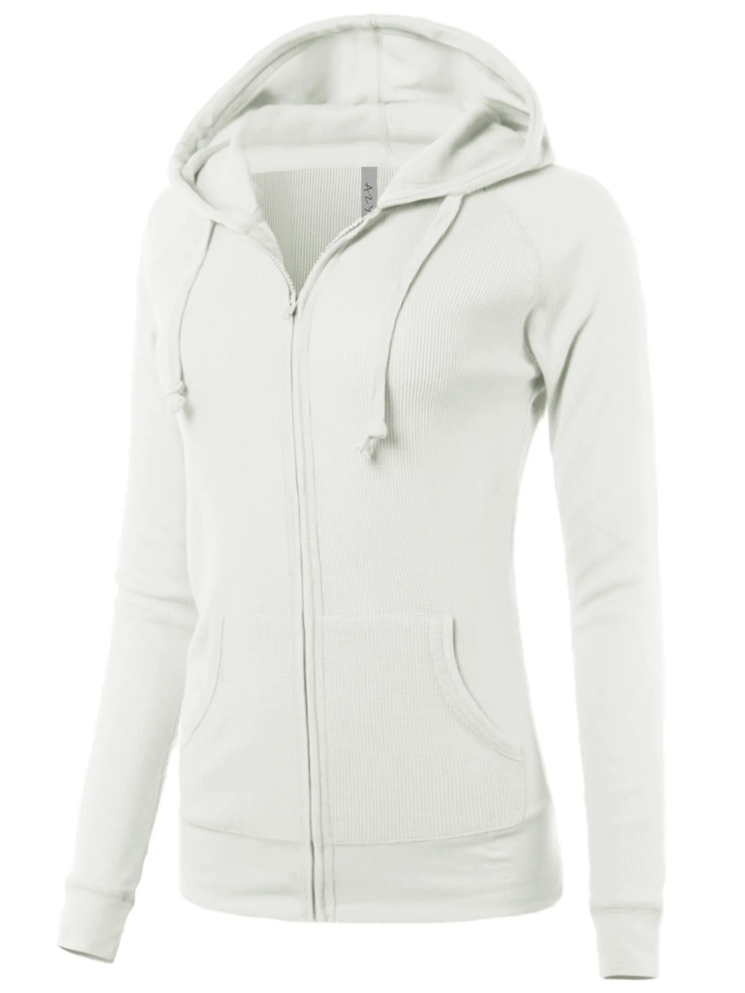 Plus Size Casual Fitted Lightweight Pocket Zip Up Hoodie