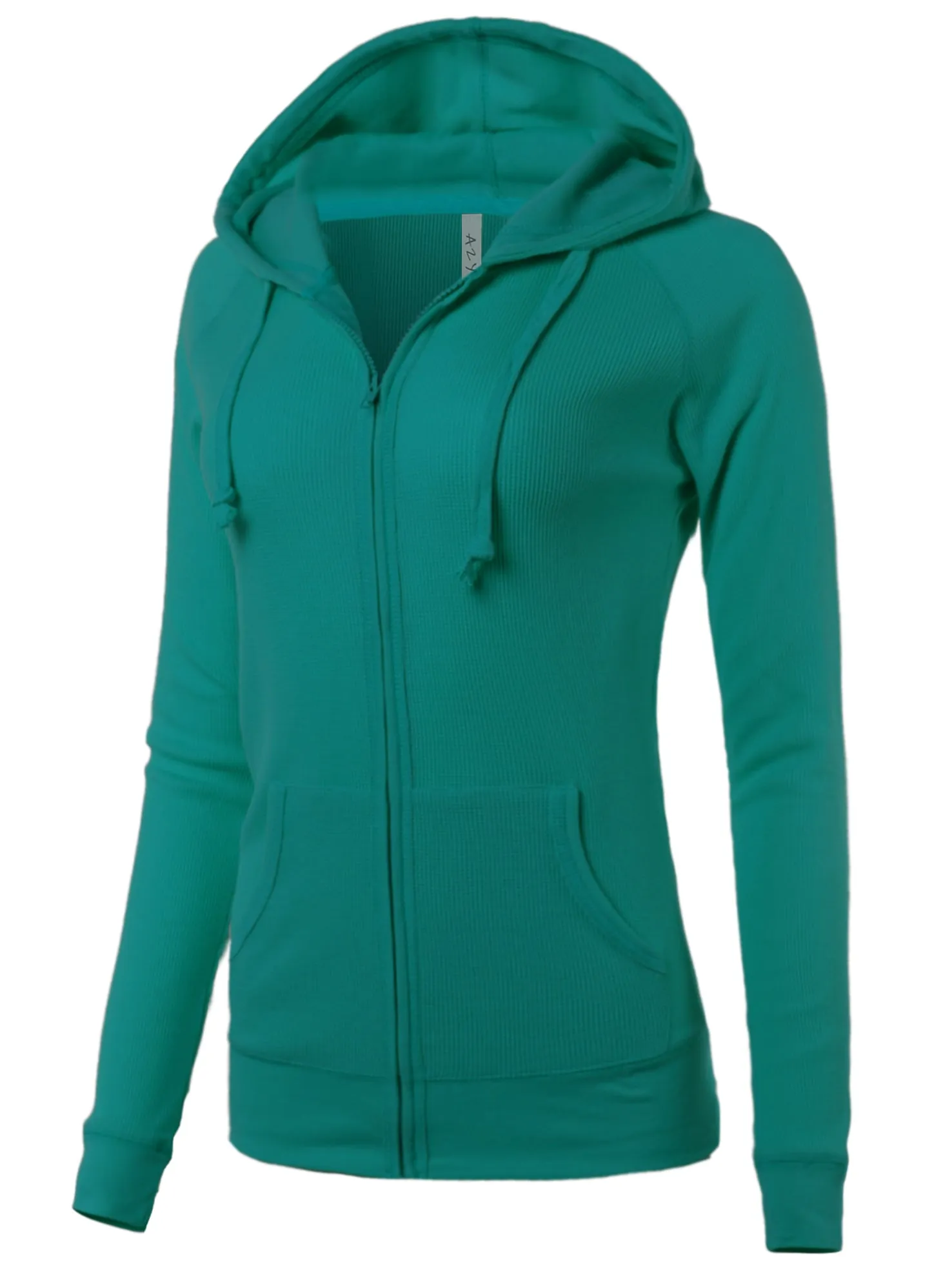 Plus Size Casual Fitted Lightweight Pocket Zip Up Hoodie