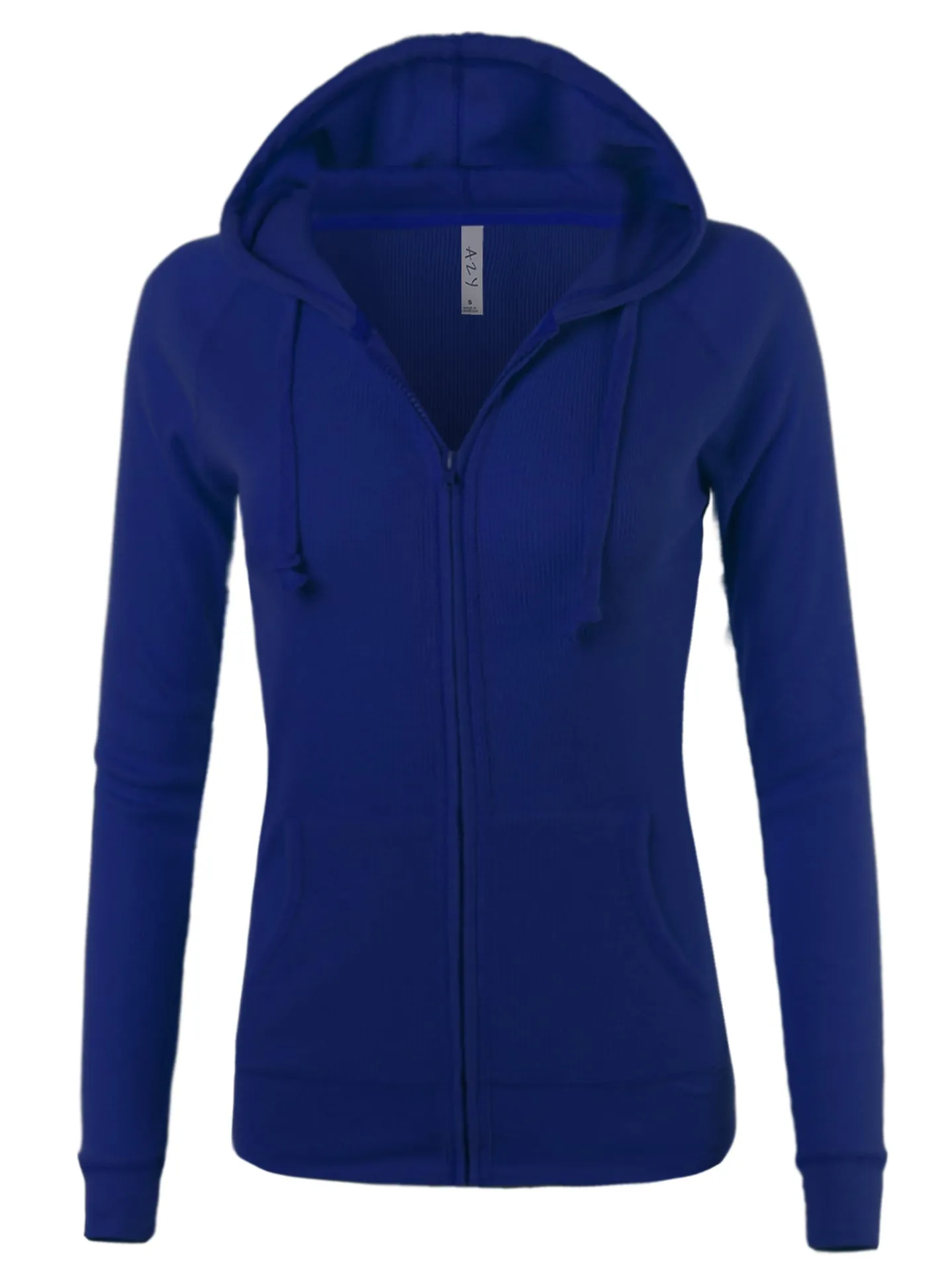 Plus Size Casual Fitted Lightweight Pocket Zip Up Hoodie