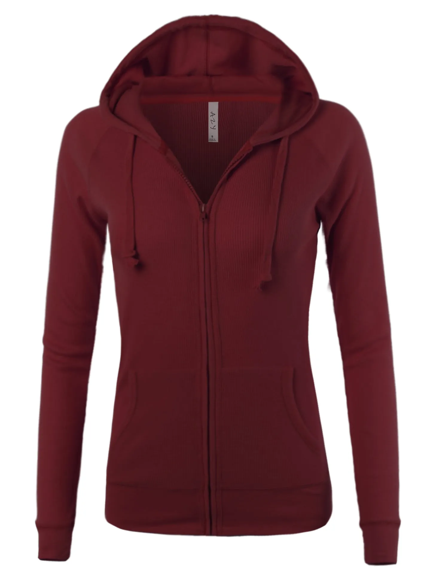 Plus Size Casual Fitted Lightweight Pocket Zip Up Hoodie