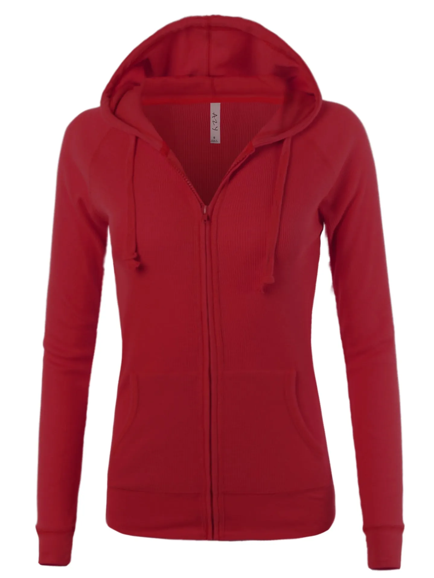 Plus Size Casual Fitted Lightweight Pocket Zip Up Hoodie