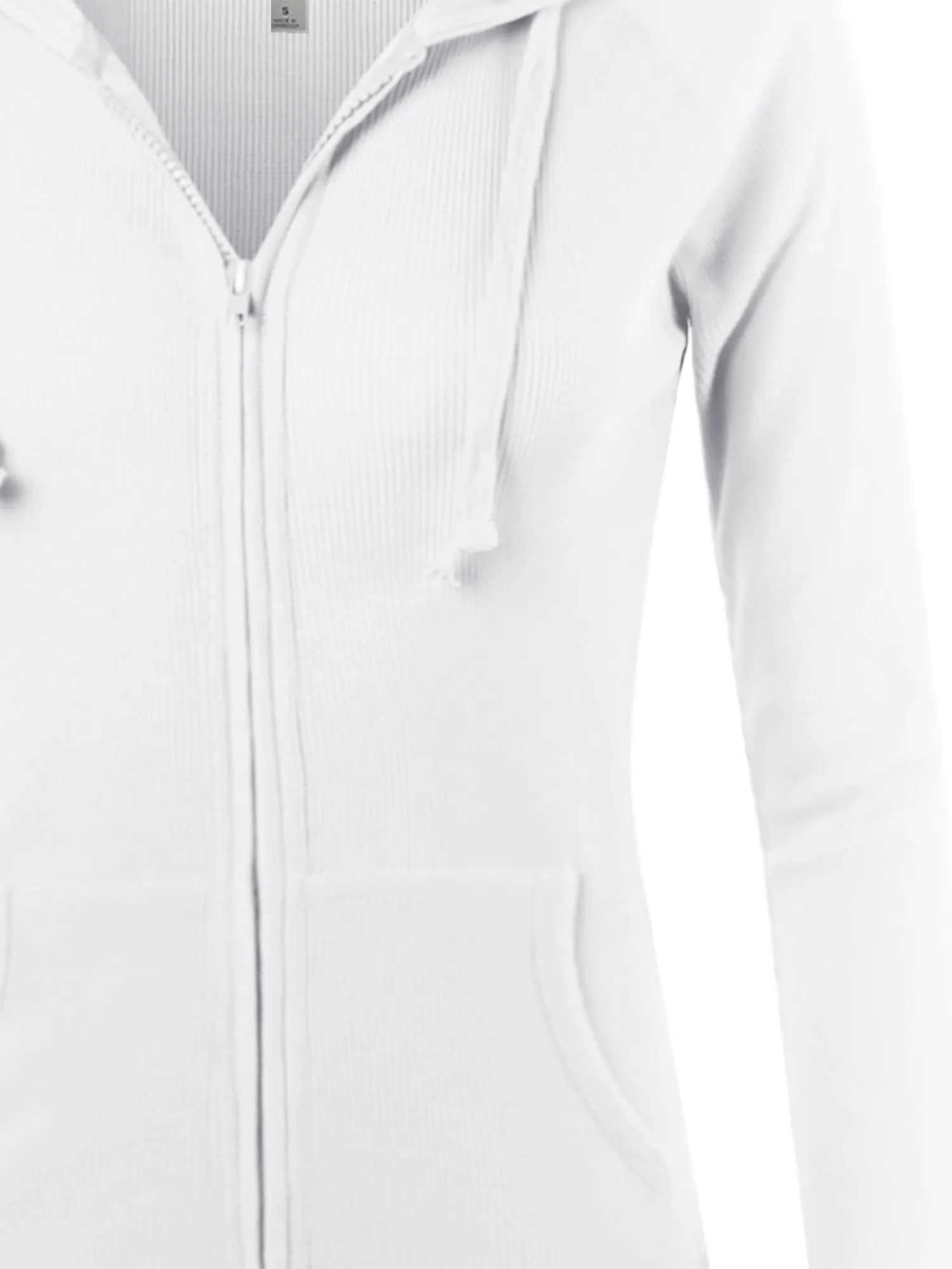 Plus Size Casual Fitted Lightweight Pocket Zip Up Hoodie