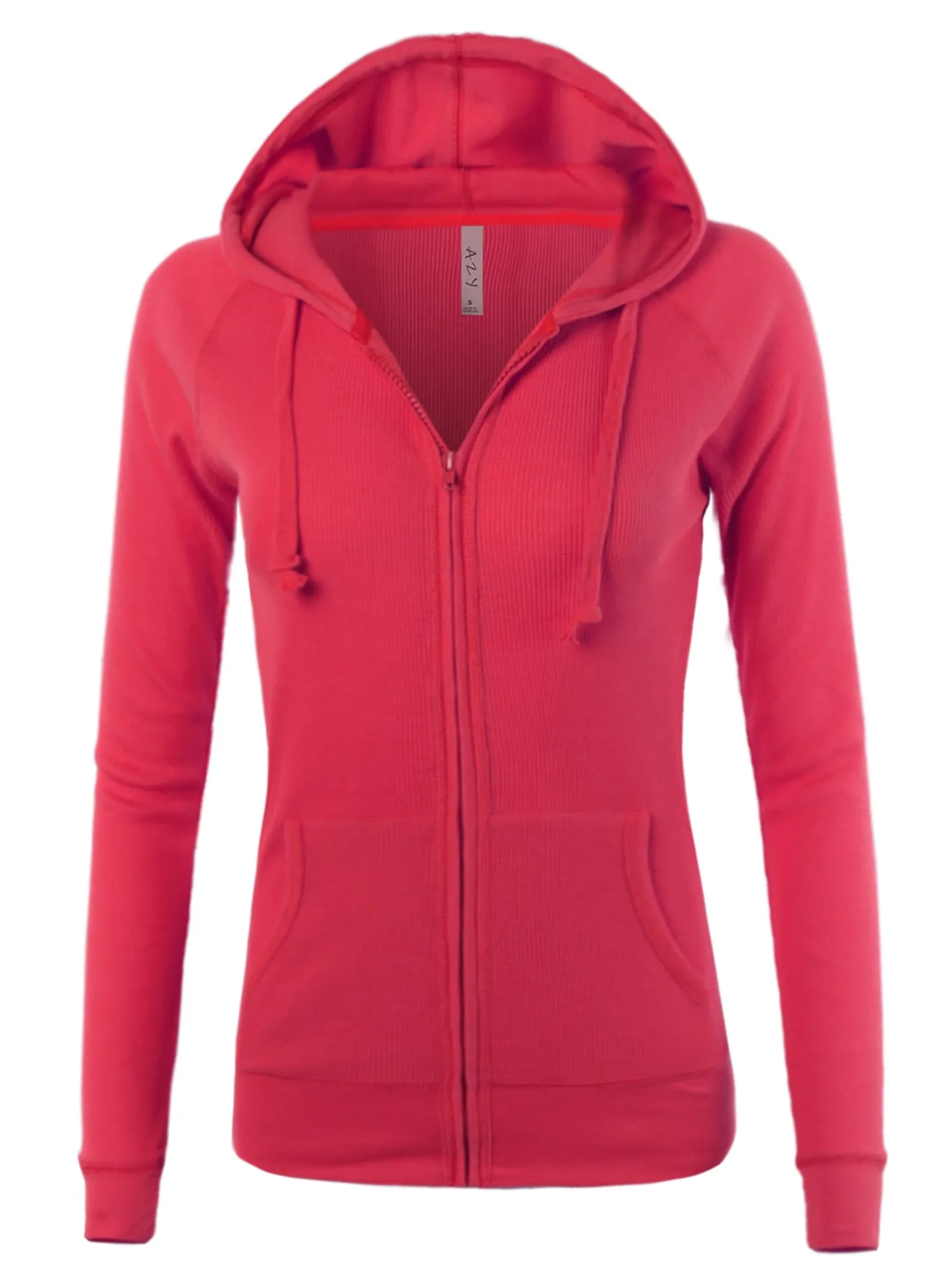 Plus Size Casual Fitted Lightweight Pocket Zip Up Hoodie