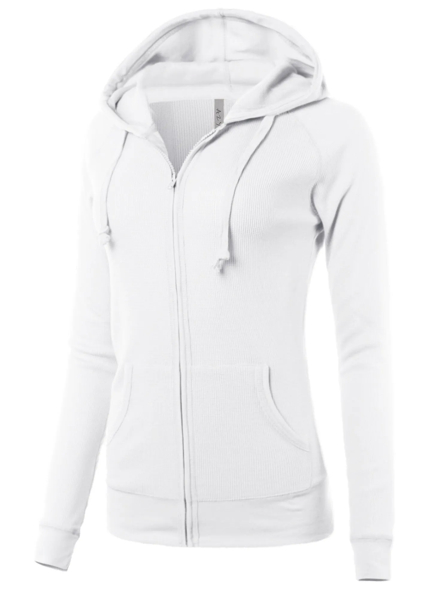 Plus Size Casual Fitted Lightweight Pocket Zip Up Hoodie