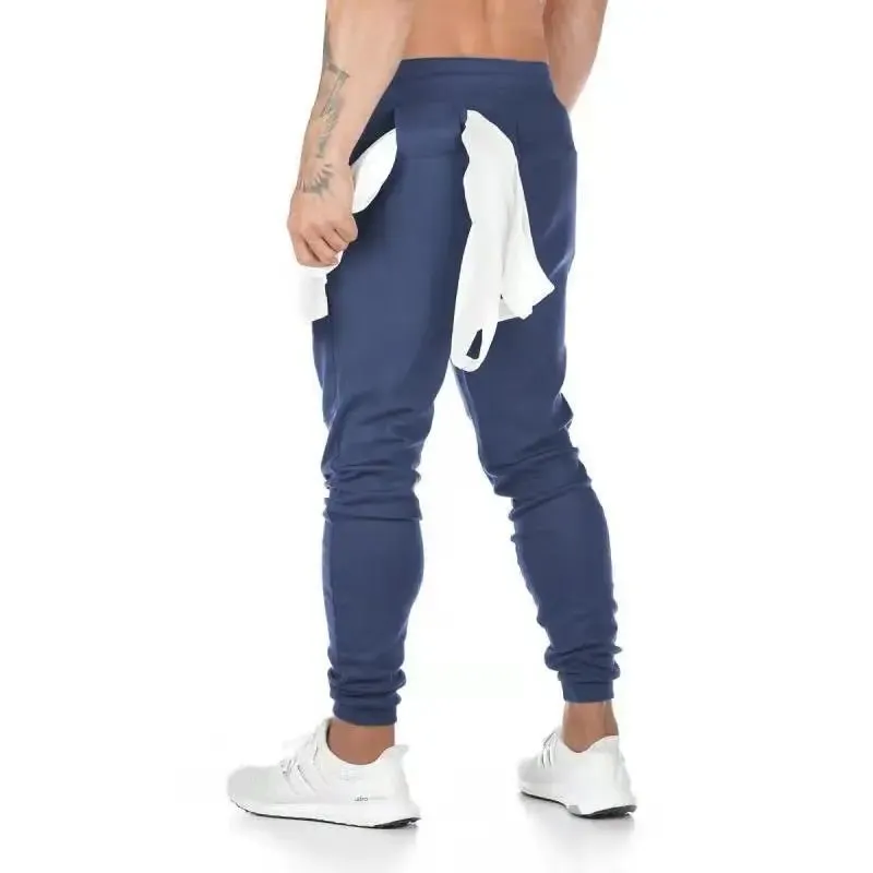 plus size Jogger Pants Workout Gym sweat trouser Side Zipper Pockets Slim Fit Bottoms trousers for men