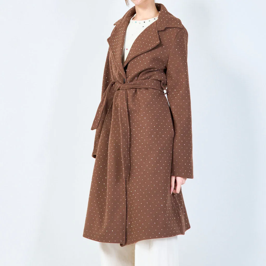 Polka dot double-breasted coat wholesale