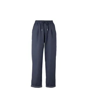 Poly Rayon Drawstring Waist Taper Pants