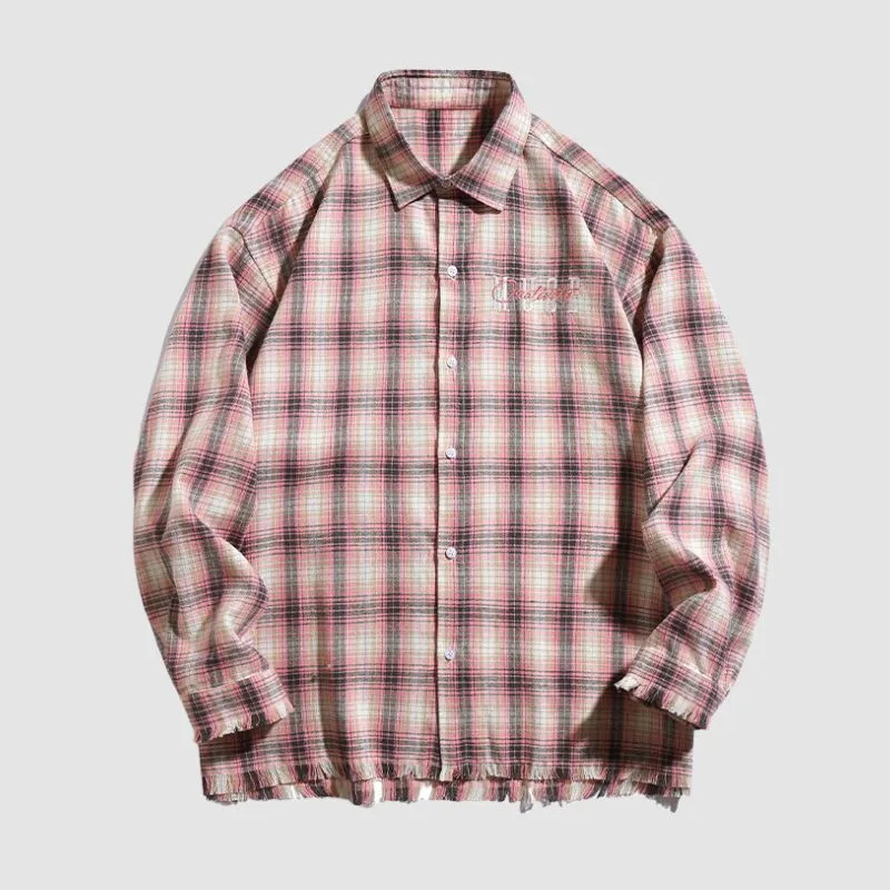 Raw Hem Plaid Shirts