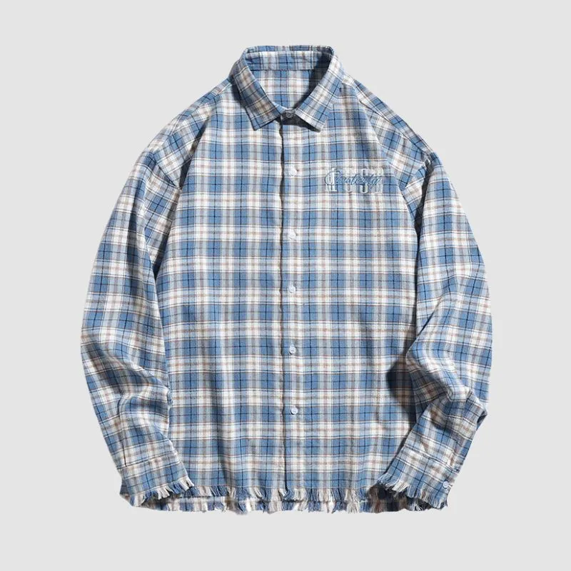 Raw Hem Plaid Shirts