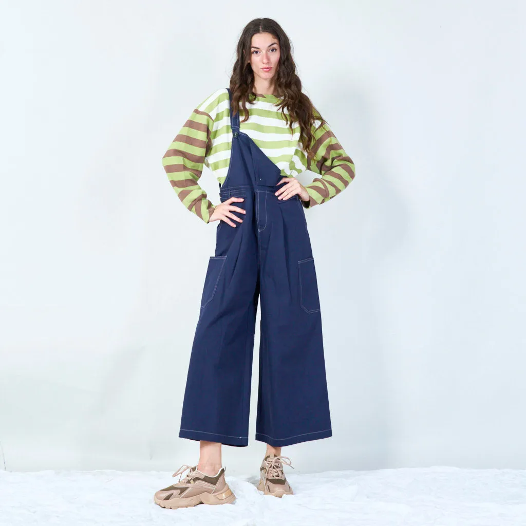 Relaxed fit overalls with front pockets wholesale