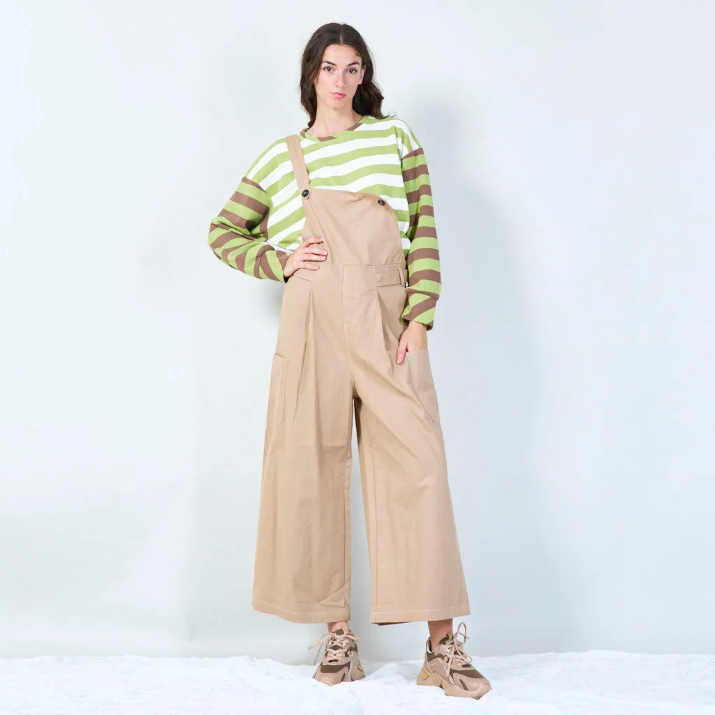 Relaxed fit overalls with front pockets wholesale