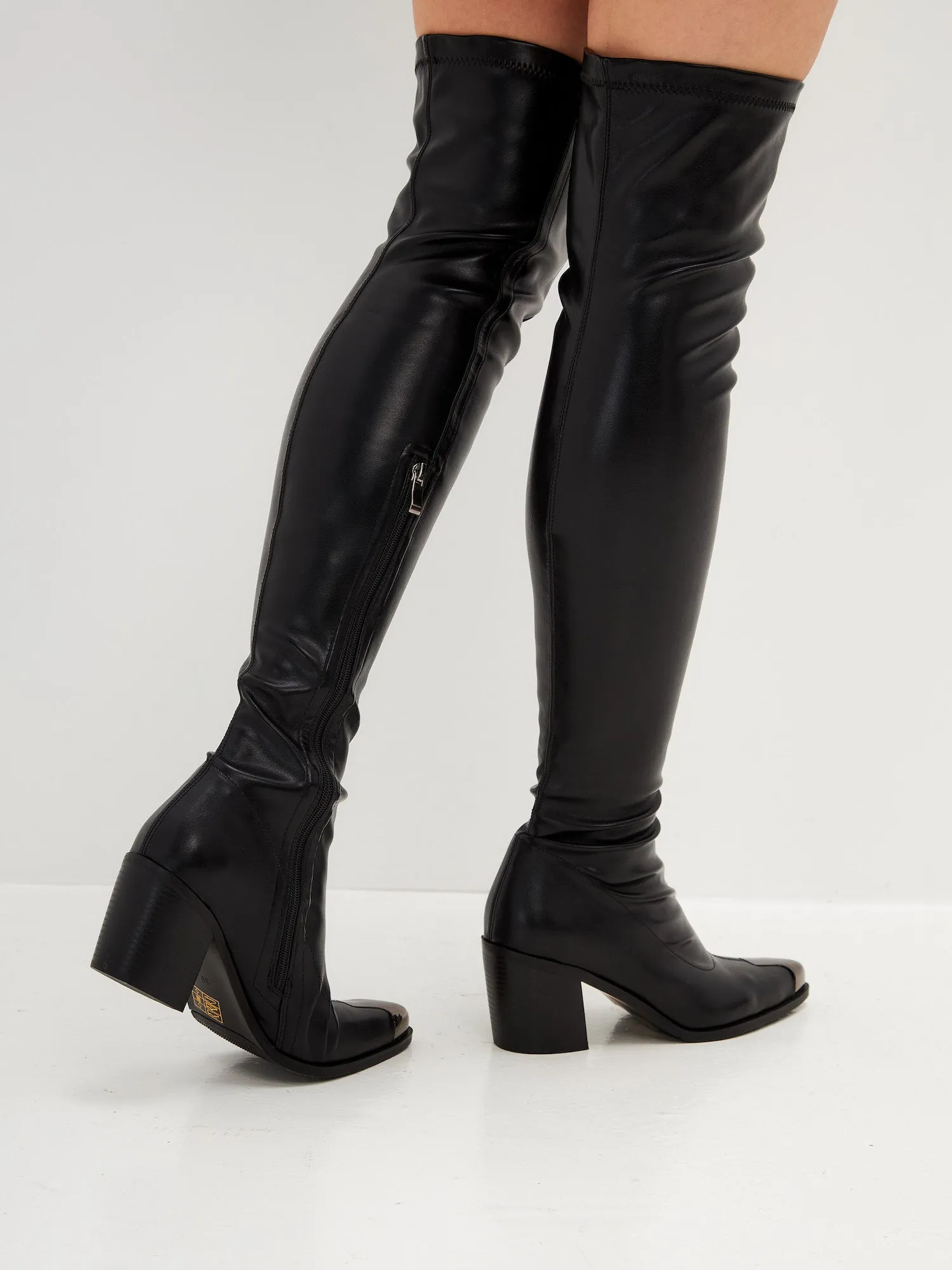 Sleek Leather Knee-High Boots