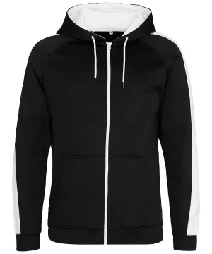 Sports polyester zoodie | Jet Black/Arctic White