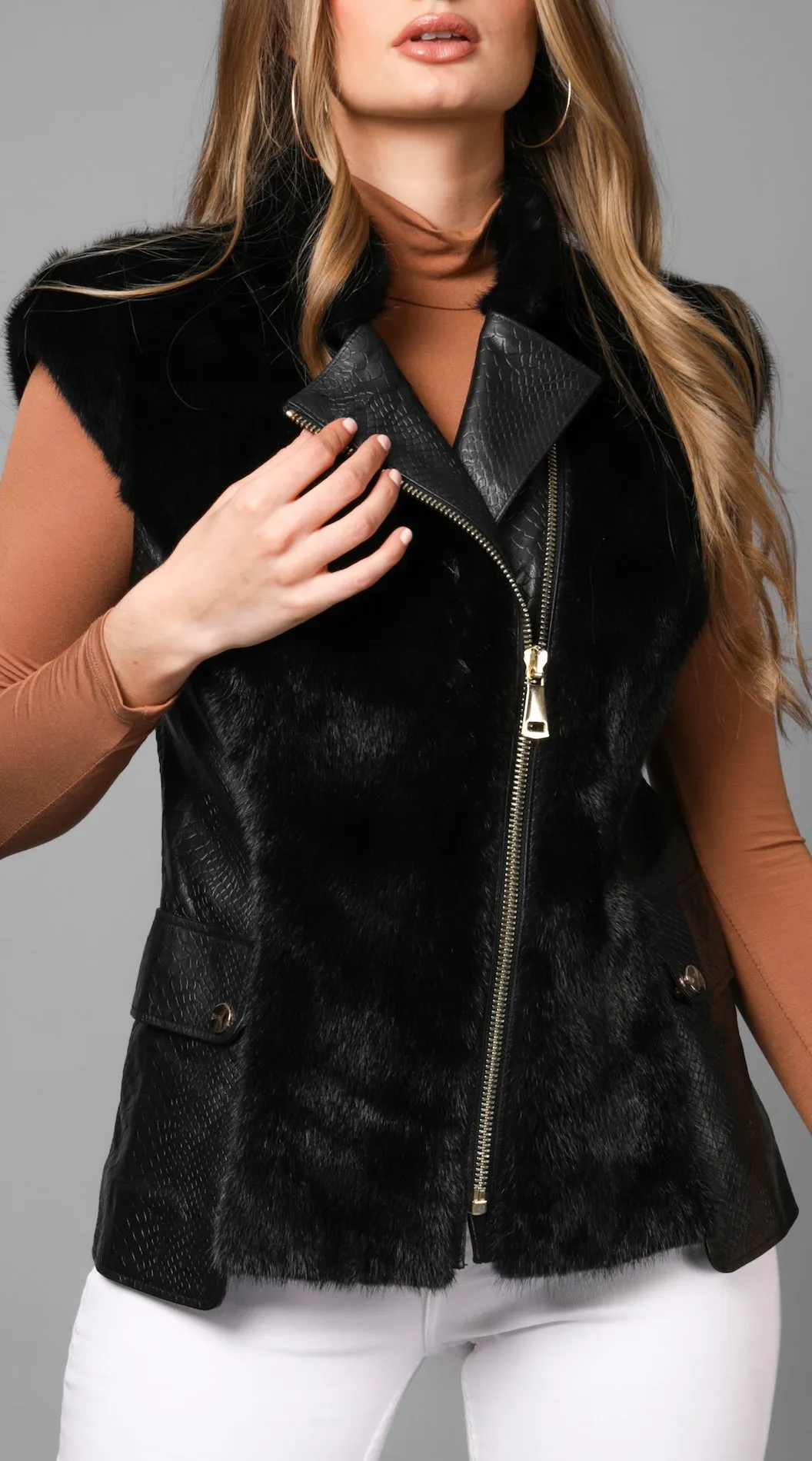 Supreme Luxy Mink & Leather Gilet