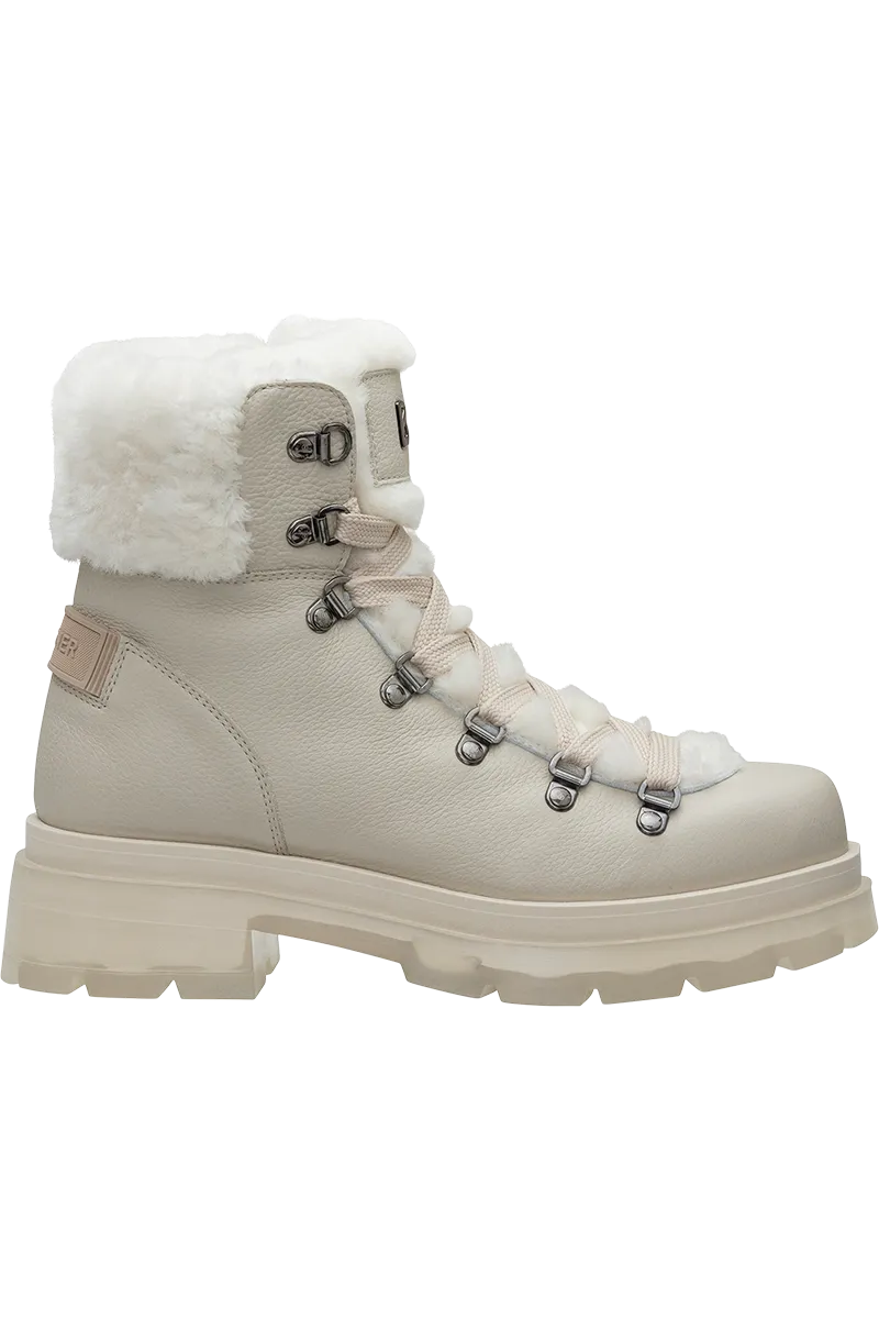 Swansea Two-Tone Grain Leather Translucent Sole Shearling Boots