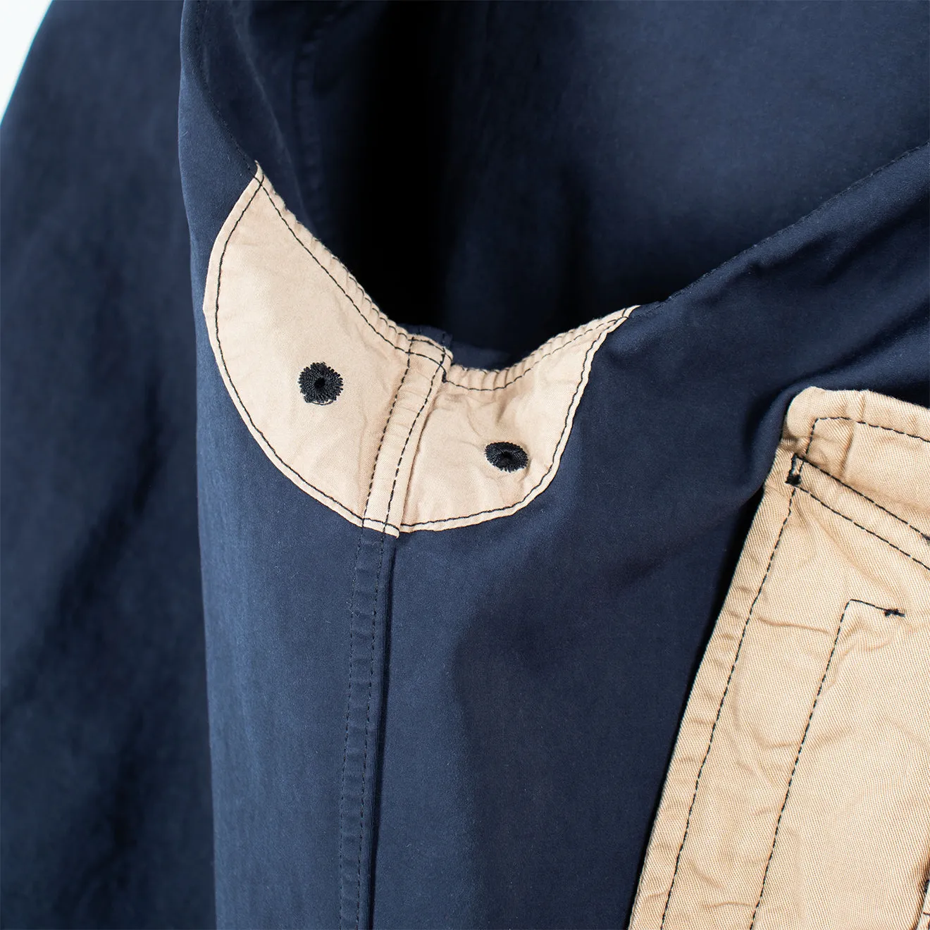 Ten C Hooded 2 Pocket Tempest Jacket Navy