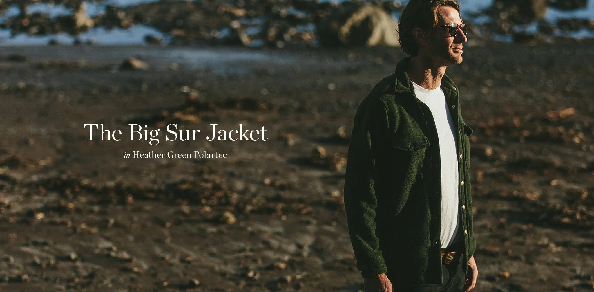 The Big Sur Jacket in Heather Olive Polartec