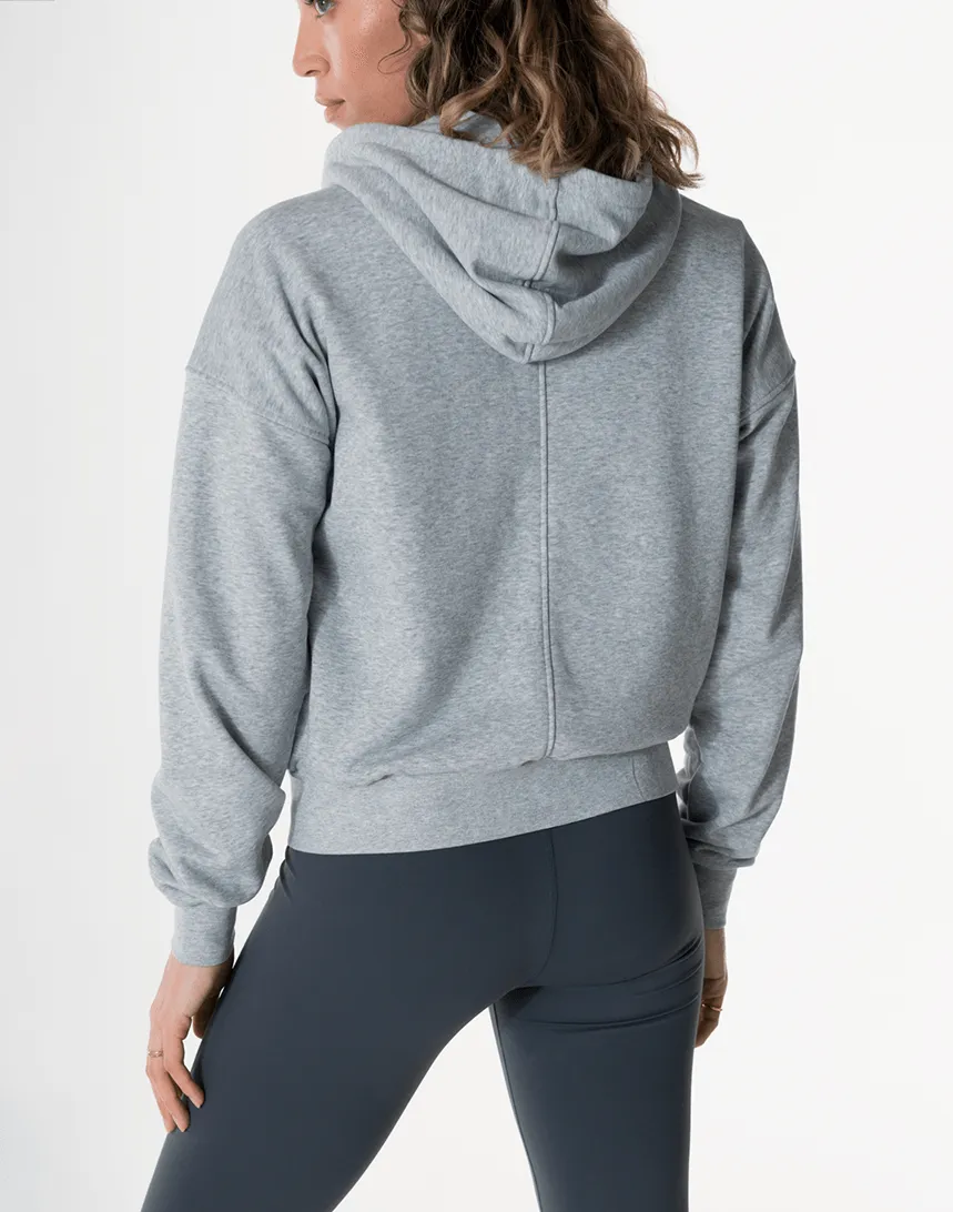 Venice Zip Hoodie in Grey Marl