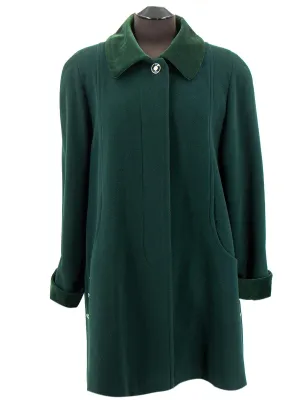 Vintage Bottle Green Wool & Cashmere Blend Swing Coat