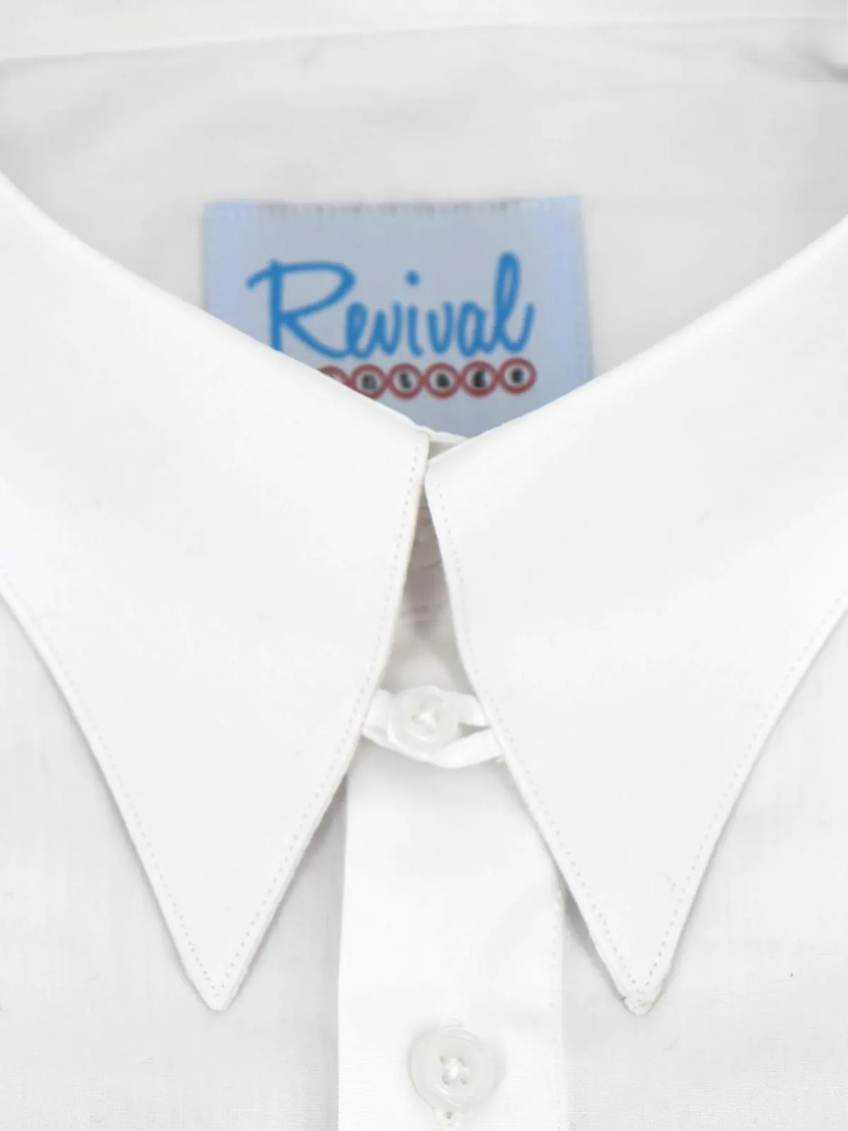 White Forties Vintage Spearpoint Shirt with Tab Collar and French Cuff