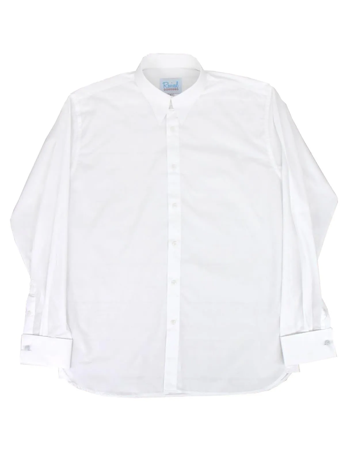 White Forties Vintage Spearpoint Shirt with Tab Collar and French Cuff