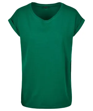 Womens extended shoulder tee | Forest Green