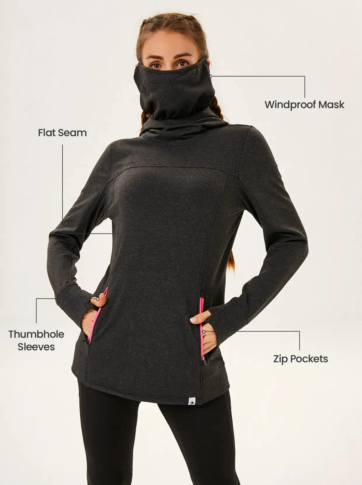 Women's Hooded Thermal Top with Neck Gaiter