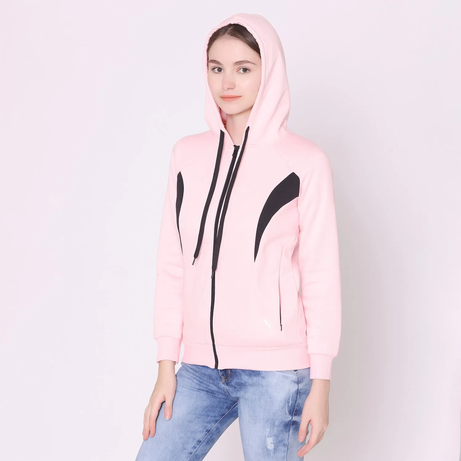 Women's Stylish Hoodie Jacket - Orchid Pink